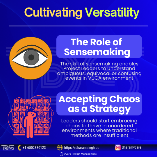 Leaders in VUCA environments must embrace sensemaking to navigate ambiguity and chaos, turning challenges into strategic opportunities for informed decision-making and streamlined operations in dynamic, unpredictable markets.