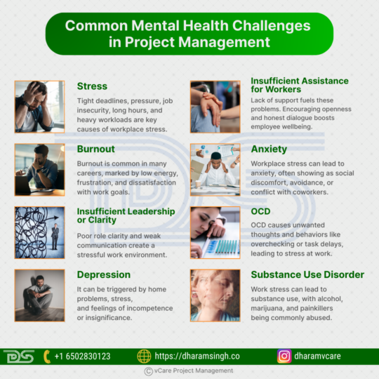 Key mental health risk factors affecting professionals in project environments