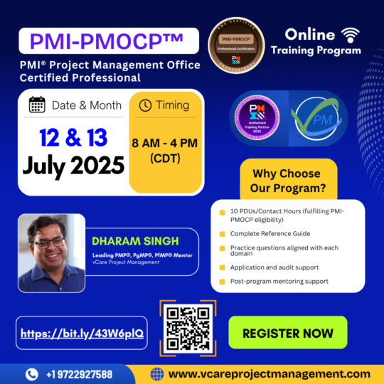 PMI-PMOCP Online Training with Dharam Singh – 12 & 13 July 2025