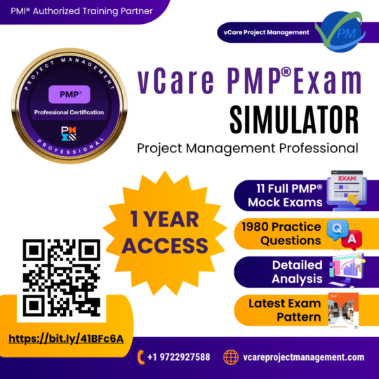 PMP Exam Simulator by vCare – 11 Full Mock Exams and 1,980 Questions for PMP Success